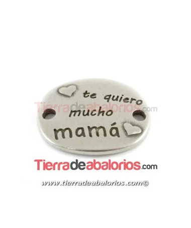Entrepieza Curvada 29x24mm Te Quiero Mucho Mamá, Plateada Entrepieza Curvada 29x24mm Te Quiero Mucho Mamá, Plateada