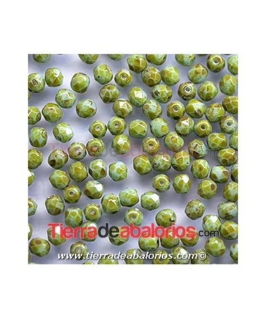 Facetada 4mm Opaque Blue Turquesa Travertin