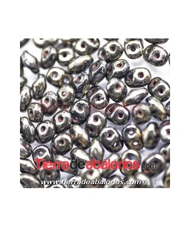 Superdúo 2,5x5mm Jet Lila Gold Luster