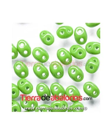 Twin Bead 2,5x5mm Opaque Green Twin Bead 2,5x5mm Opaque Green