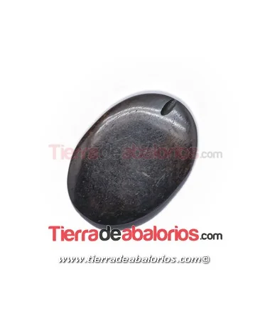 Hueso Ovalo 39x28mm Agujero 1mm, Marrón