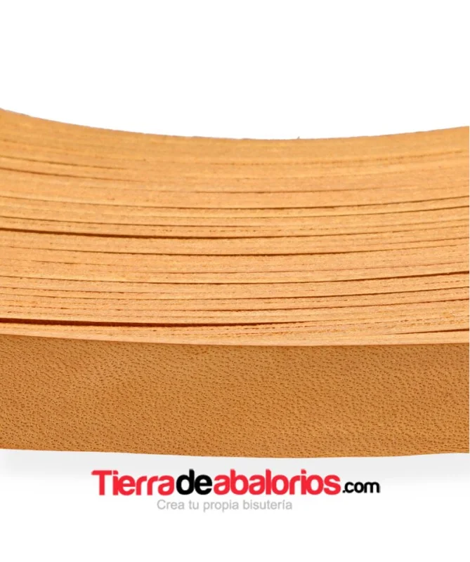 Cuero Plano Vaquetilla 13x2mm, Bruciato Natural