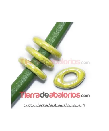 Cerámica Eye 26x16x5mm Agujero 11x7mm Amarilla