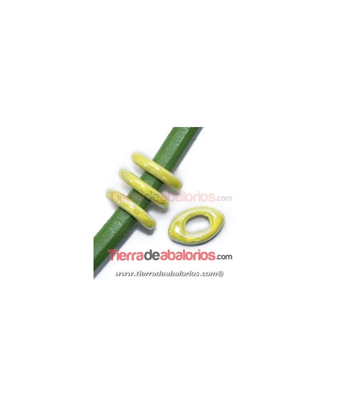 Cerámica Eye 26x16x5mm Agujero 11x7mm Amarilla
