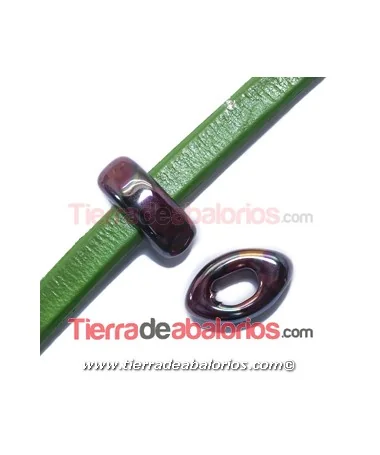 Cerámica Eye 26x16x10mm Agujero 11x7mm Red Silver