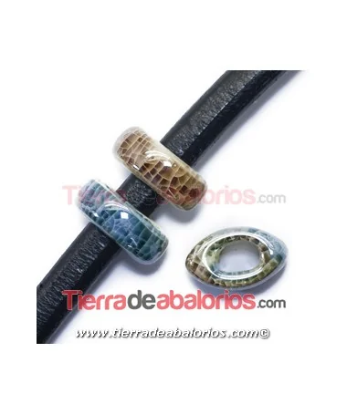 Cerámica Eye 26x16x10mm Agujero 11x7mm Celestial Brown