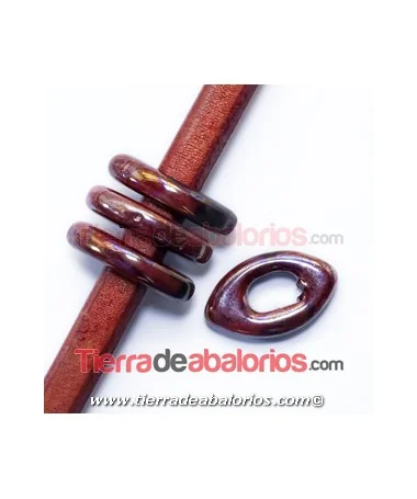 Cerámica Eye 26x16x5mm Agujero 11x7mm Red Silver