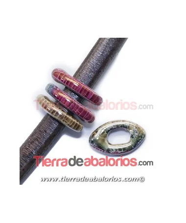 Cerámica Eye 26x16x5mm Agujero 11x7mm Cherry Caramel