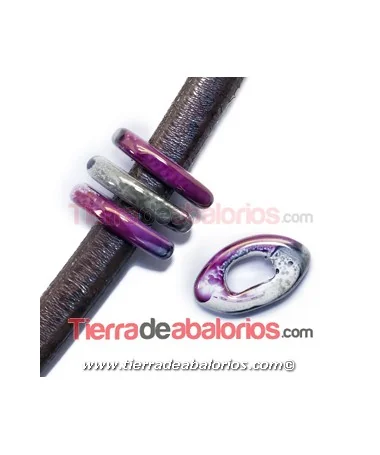 Cerámica Eye 26x16x5mm Agujero 11x7mm Grey Strawberry