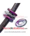 Cerámica Eye 26x16x5mm Agujero 11x7mm Grey Strawberry