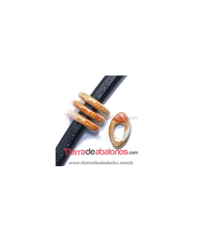 Cerámica Eye 26x16x5mm Agujero 11x7mm Sunshine Orange