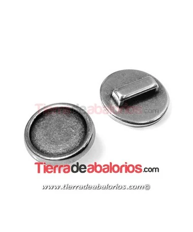 Pasador con Base para Crystal Rock Swarovski 15mm, Plateado