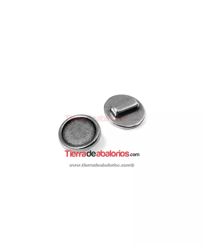 Pasador con Base para Crystal Rock Swarovski 15mm, Plateado