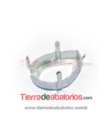 Engaste Pear 25x18mm, Plateado