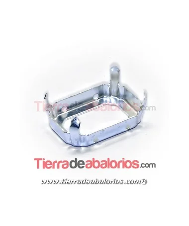 Engaste Octagono 25x18mm, Plateado