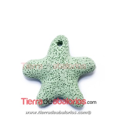 Lava Sintética Estrella Colgante 50x48mm, Verde Pastel