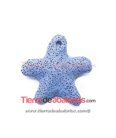 Lava Sintética Estrella Colgante 50x48mm, Azul