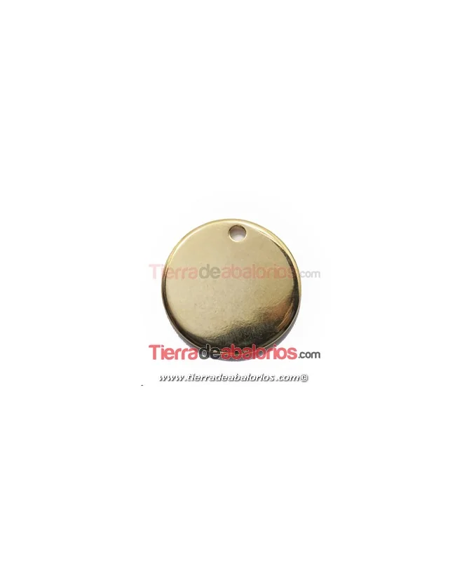 Chapa Colgante Moneda 25mm, Dorada