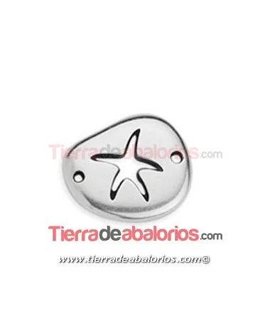 Conector Estrella de Mar 20x16mm, Plateado Conector Estrella de Mar 20x16mm, Plateado