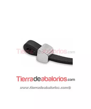 Terminal para Cuero Plano de 5mm, Plateado Terminal para Cuero Plano de 5mm, Plateado