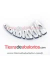 Colgante Colmillo Étnico 100x39mm Plateado Martillado