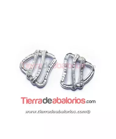 Entrepieza Eslabón Irregular 16x14mm Plateada