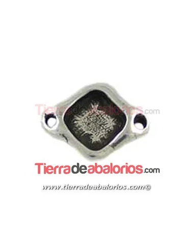 Conector 19x14mm para Cabujón de 8mm, Plateado