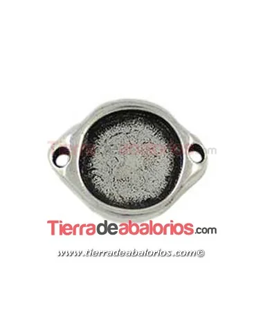 Conector 24x19mm para Cabujón de 15mm, Plateado