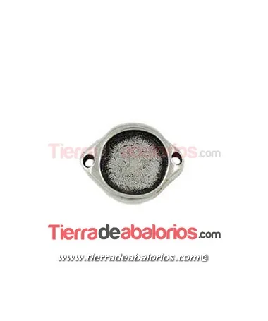 Conector 20x15mm para Cabujón de 10mm, Plateado