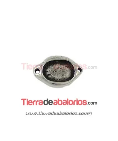 Conector 23x15mm, para Cabujón de 14x10mm, Plateado