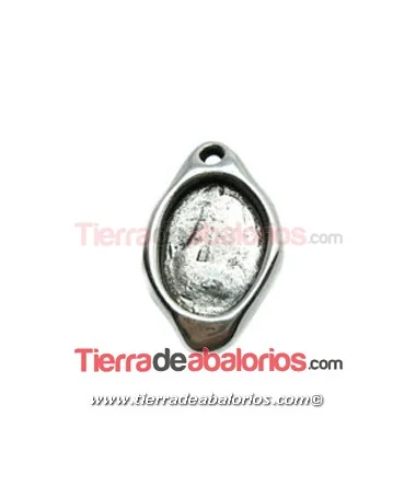 Colgante 28x18mm para Cabujón de 18x13mm, Plateado