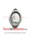Colgante 28x18mm para Cabujón de 18x13mm, Plateado