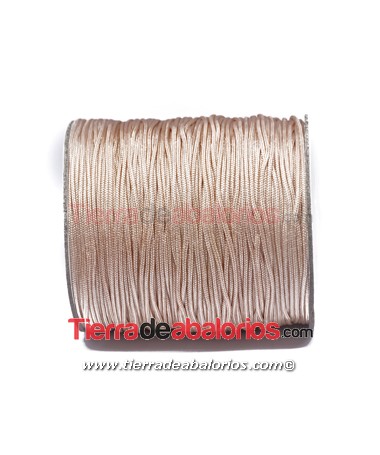Cordón de Algodón Trenzado Brillante 1mm - Rosa Nude