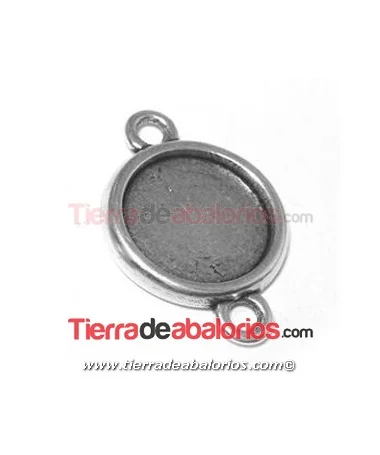 Conector Base para Crystal Rock Swarovski 15mm, Plateado Conector Base para Crystal Rock Swarovski 15mm, Plateado