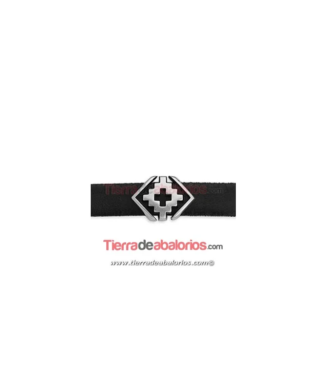 Pasador Geométrico Boho con Cruz 19x14mm, Plateado
