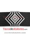 Pasador Geométrico Rombo Boho 30x23mm, Plateado