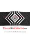 Pasador Geométrico Rombo Boho 30x23mm, Plateado