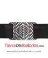 Pasador Curvado Rombos Étnico 40x25mm, Plateado