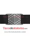 Pasador Curvado Rombos Étnico 40x25mm, Plateado
