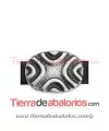 Entrepieza Pasador Oval Lineas Curvas 26x19mm, Plateada