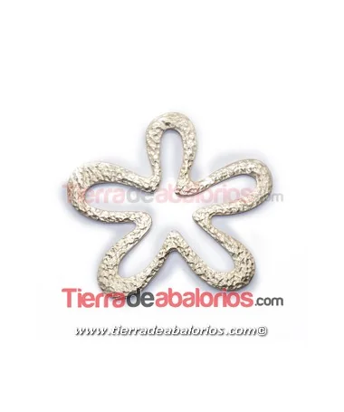 Colgante Flor 95x95mm, Dorado Martillado