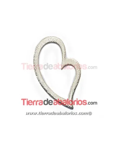 Colgante Corazón 20x65mm Dorado Martillado