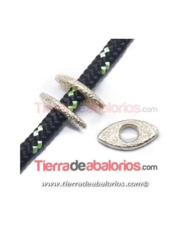 Entrepieza Ojal Martillado 19x10mm, Agujero 5mm, Dorado