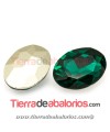 Cabujón de Cristal Checo Oval Facetado 18x13mm Emerald