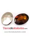 Cabujón de Cristal Checo Oval Facetado 18x13mm Smoked Topaz