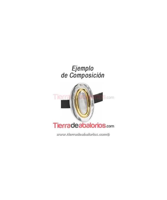 Entrepieza Aro Oval Irregular 46x30mm Agujero 10x2,5mm