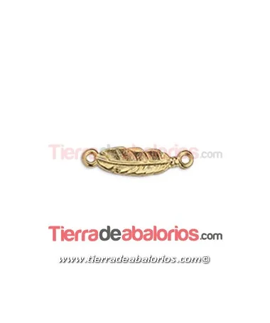 Conector Pluma 21x5mm Agujero Anillas 1,5mm, Dorado Conector Pluma 21x5mm Agujero Anillas 1,5mm, Dorado