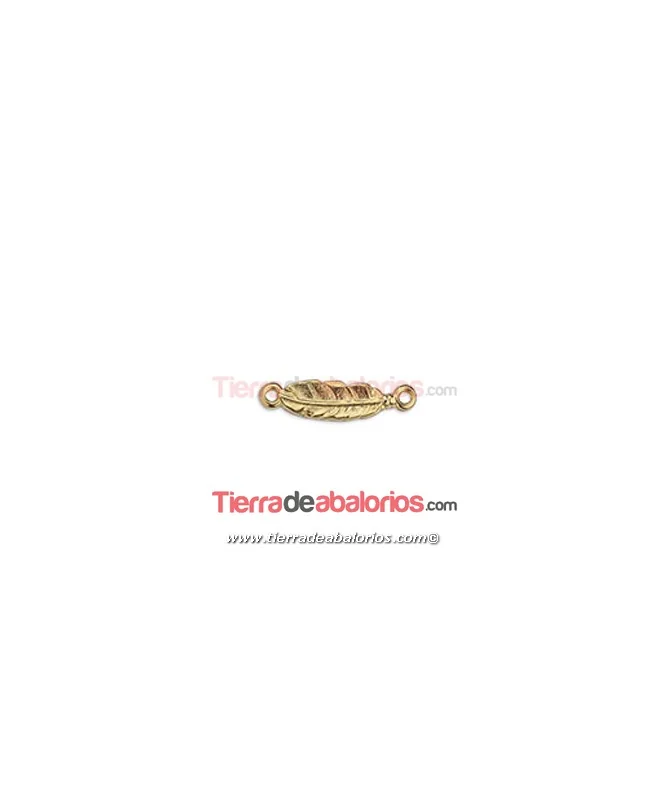 Conector Pluma 21x5mm Agujero Anillas 1,5mm, Dorado