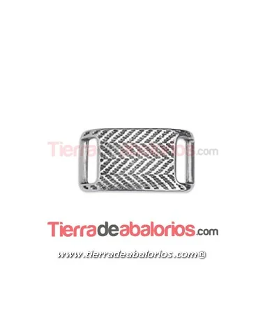 Entrepieza Curvada Espigas 26x15mm Agujero 10x3,7mm Plateada