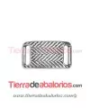 Entrepieza Curvada Espigas 26x15mm Agujero 10x3,7mm Plateada